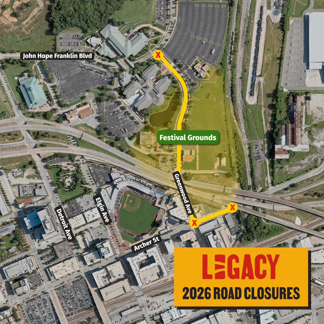 Legacy Fest road closure map